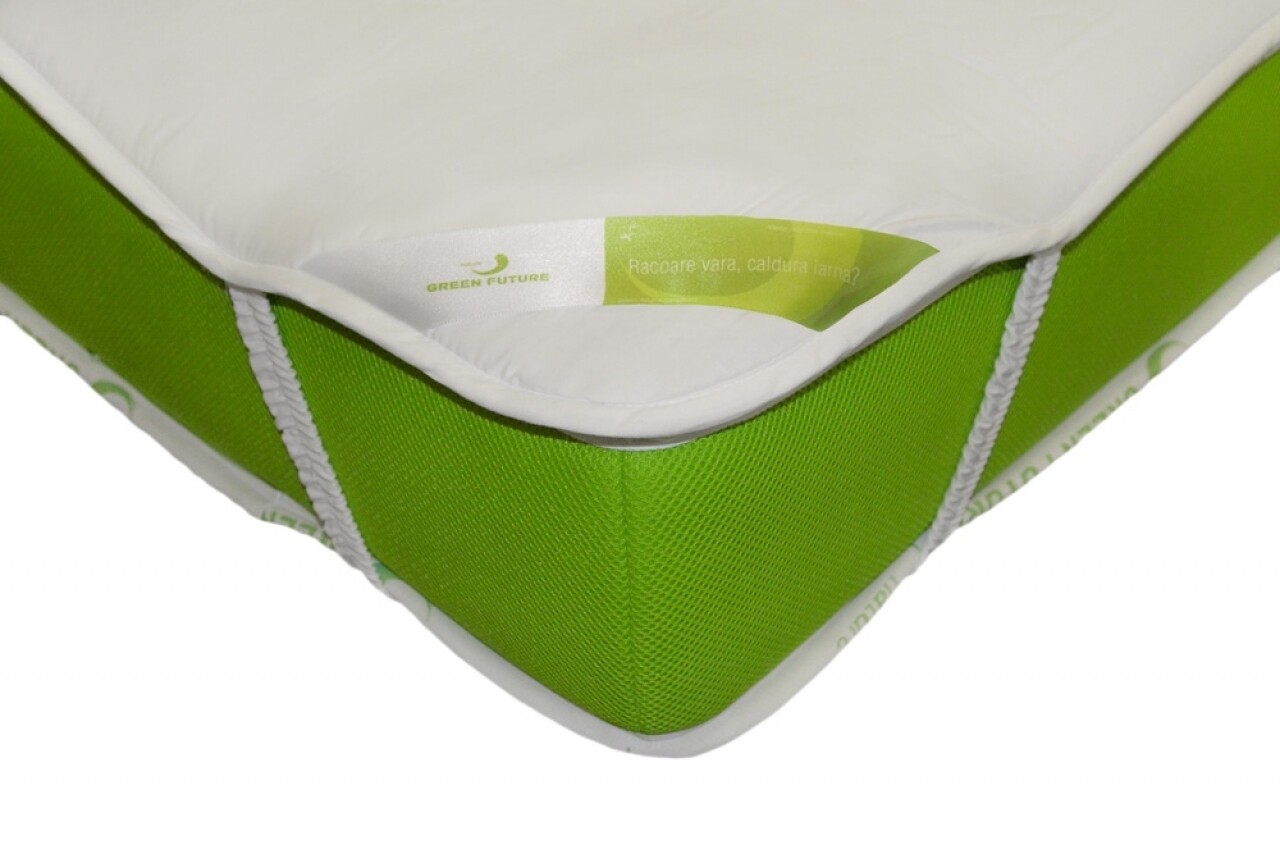 Protectie saltea impermeabila Nature Bamboo Kids 60x120 cm, Alb - imagine 3